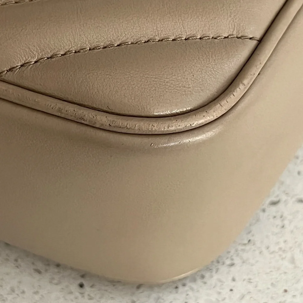 SOLD YSL Saint Laurent Lou Quilted Calfskin Leather Beige Camera Bag - Picture 10 of 12